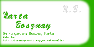 marta bosznay business card